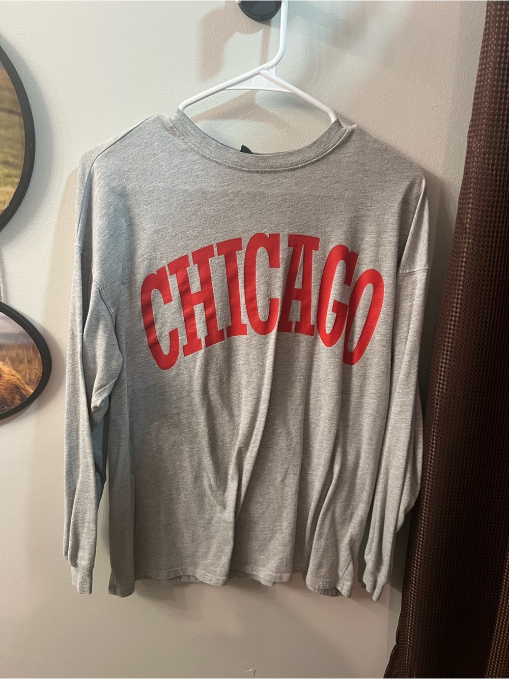 wild fable Gray Long-Sleeve Tee with Red CHICAGO Graphic